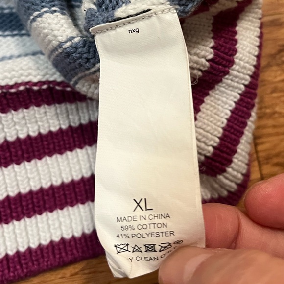 Kate Spade New York Striped Square Neck Crop Sweater Raglan Sleeve. Size XL - Picture 14 of 16